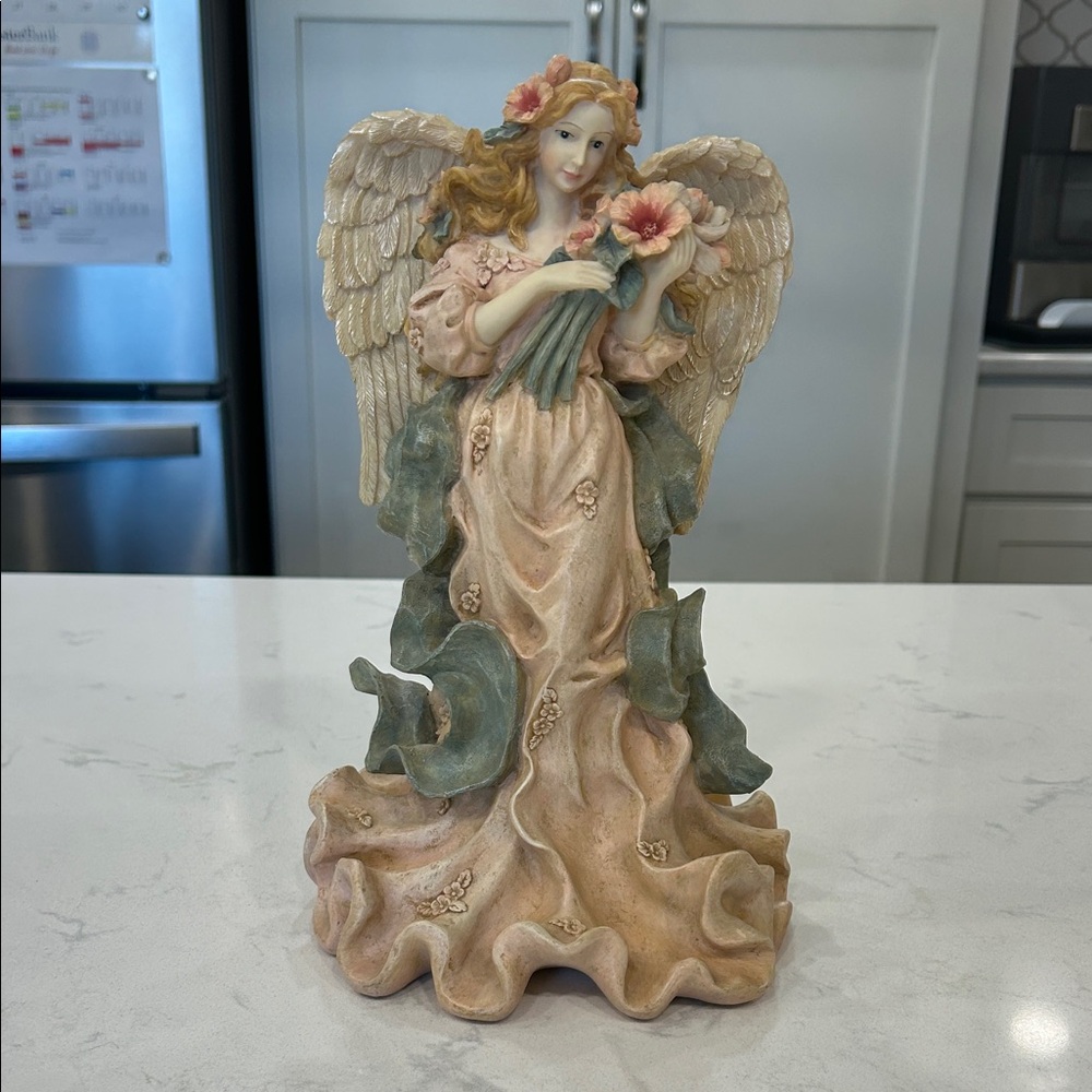 Elegant Angel Figurine with Flowers